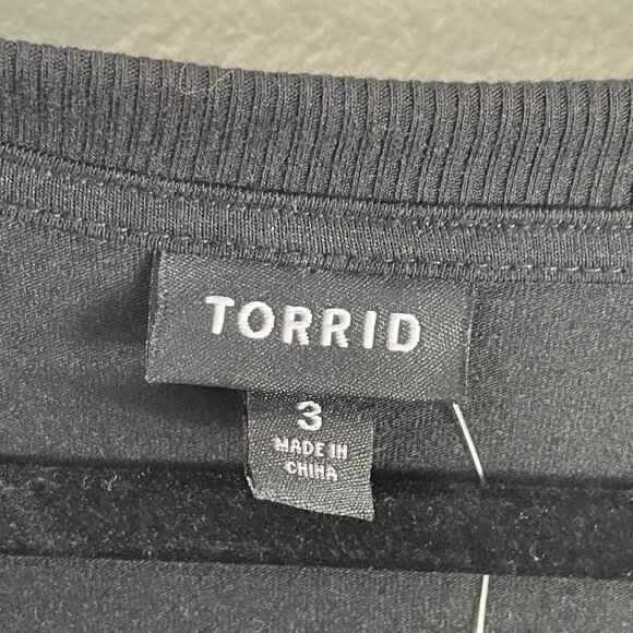 NEW Torrid Womens Plus 3X Black Lace Up Corset Short Sleeve T Shirt Dress - Picture 3 of 10